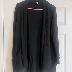 Alternative Apparel sz L Vintage Knit Zen Cardigan Wrap Black QVC 2355-Q